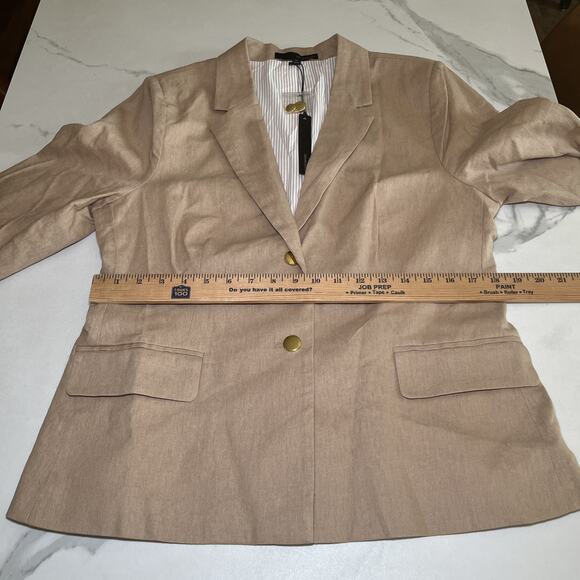 Harve Benard Linen Blend Professional Blazer Jacket Woman 14 Office Career Wear - Picture 5 of 16